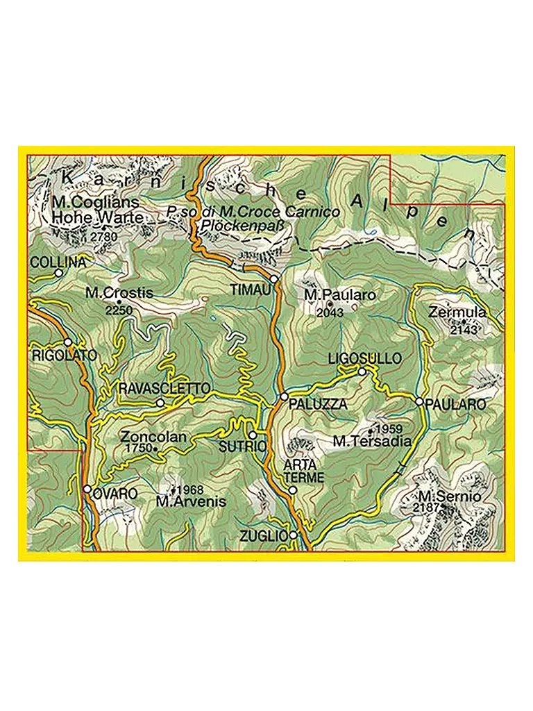 TABACCO | Wanderkarte 09, Alpi Carniche/Karnische Alpen, Carnia Centrale 1:25.000 | keine Farbe