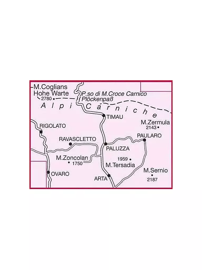 TABACCO | Wanderkarte 09, Alpi Carniche/Karnische Alpen, Carnia Centrale 1:25.000 | keine Farbe