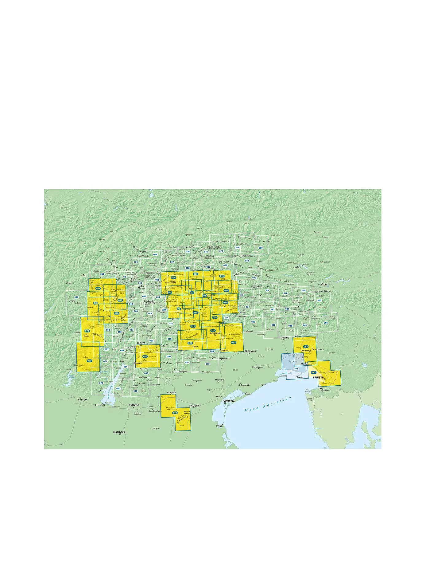 TABACCO | Wanderkarte Brixen/Bressanone, Villnössertal/Val di Funes Maßstab 1:25.000 | keine Farbe