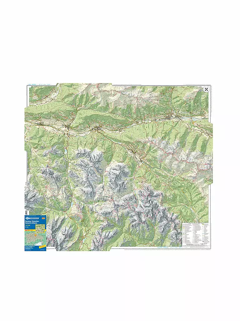 TABACCO | Wanderkarte Sextener Dolomiten/Dolomiti di Sesto Maßstab 1:25.000 | keine Farbe