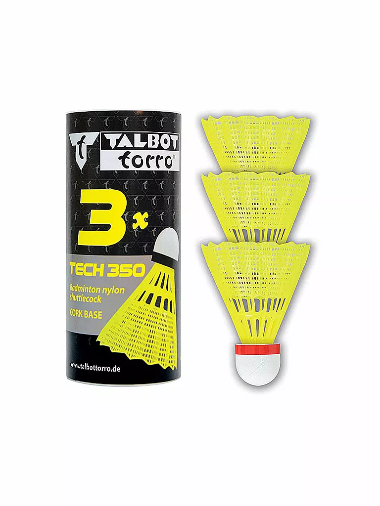 TALBOT TORRO | Badmintonbälle Tech 350 3er Dose | gelb