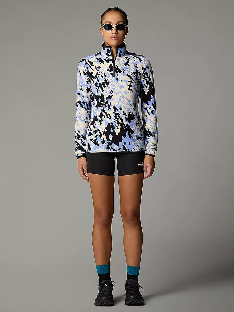 THE NORTH FACE | Damen Zipshirt Fleece Glacier Printed | hellblau
