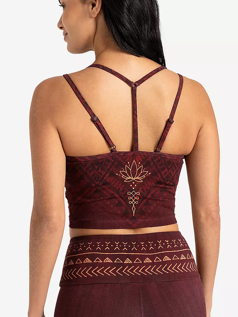 THE SPIRIT OF OM | Damen Yoga Bra Shakti | dunkelrot