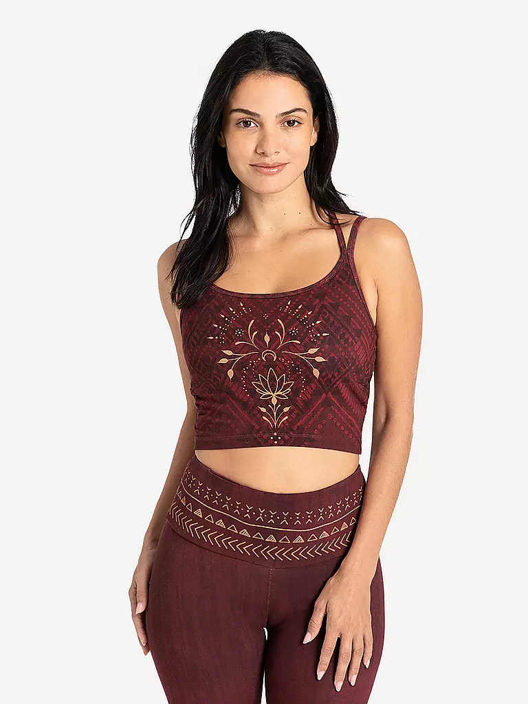 THE SPIRIT OF OM | Damen Yoga Bra Shakti | dunkelrot