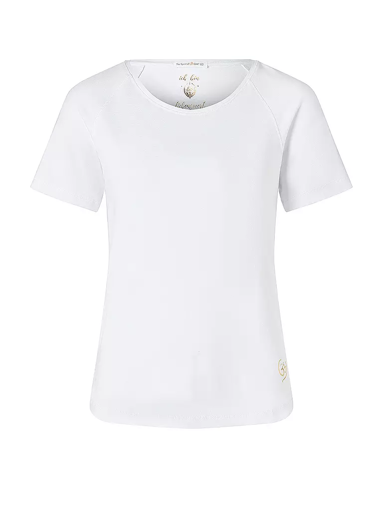 THE SPIRIT OF OM | Damen Yogashirt Raglan OM Herz | weiss