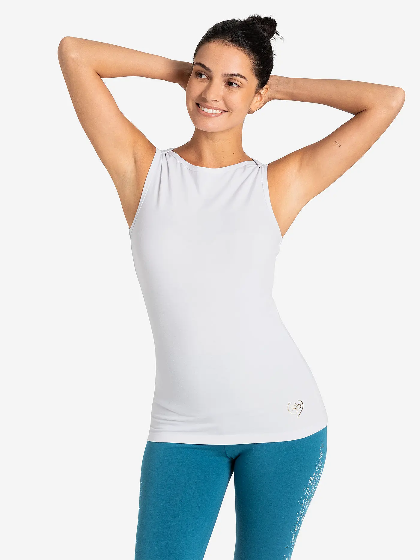 THE SPIRIT OF OM | Damen Yogatank Bambus | weiss