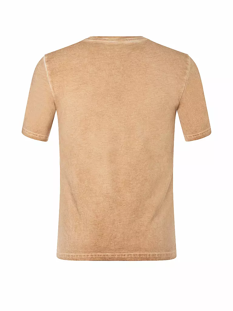 THE SPIRIT OF OM | Herren Yogashirt Mountain mit Tasche | hellbraun