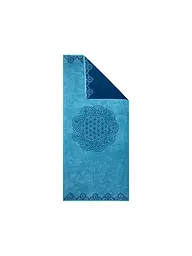 THE SPIRIT OF OM | Liegetuch Happy Flower of Life smaragd/ozeanblau | blau
