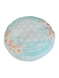THE SPIRIT OF OM | Meditationskissen rund jade/orange | bunt