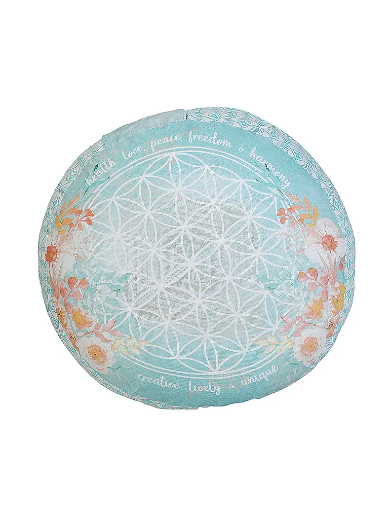 THE SPIRIT OF OM | Meditationskissen rund jade/orange | bunt