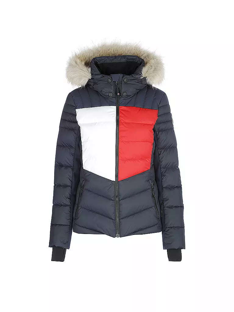 TOMMY HILFIGER | Damen Skijacke Flag E-Fur Down | blau