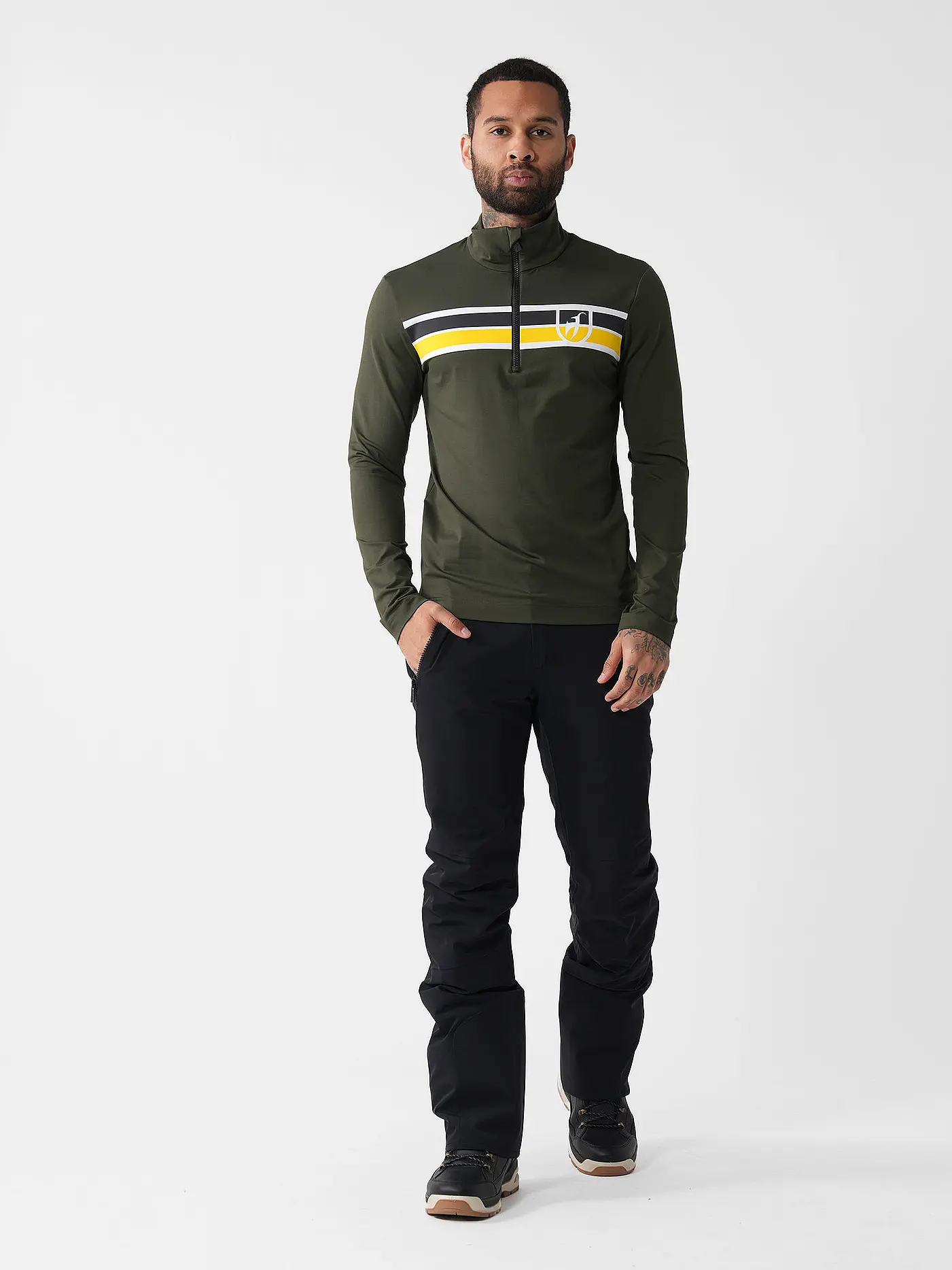 TONI SAILER | Herren Unterzieh Zipshirt Herold | dunkelgrün
