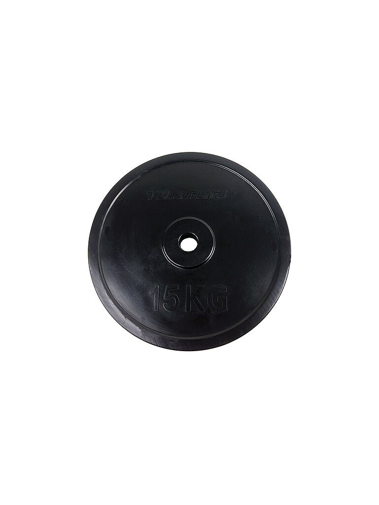 TUNTURI Gummierte Hantelscheibe 1x 15 KG schwarz — Bild 2