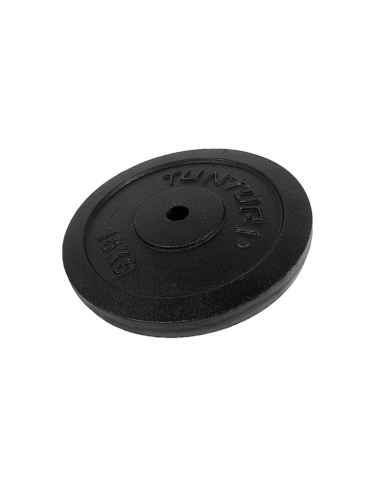 TUNTURI Gusseisen-Hantelscheibe 1x 15 KG schwarz — Bild 2
