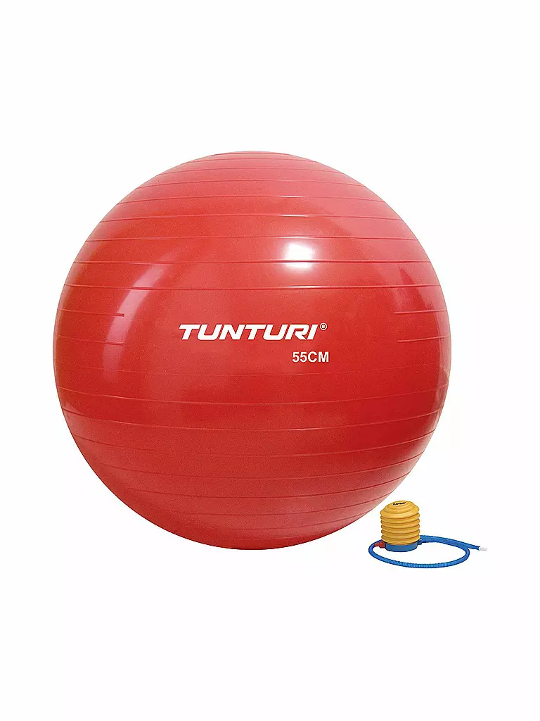 TUNTURI | Gymnastikball 55 cm mit Pumpe | rot