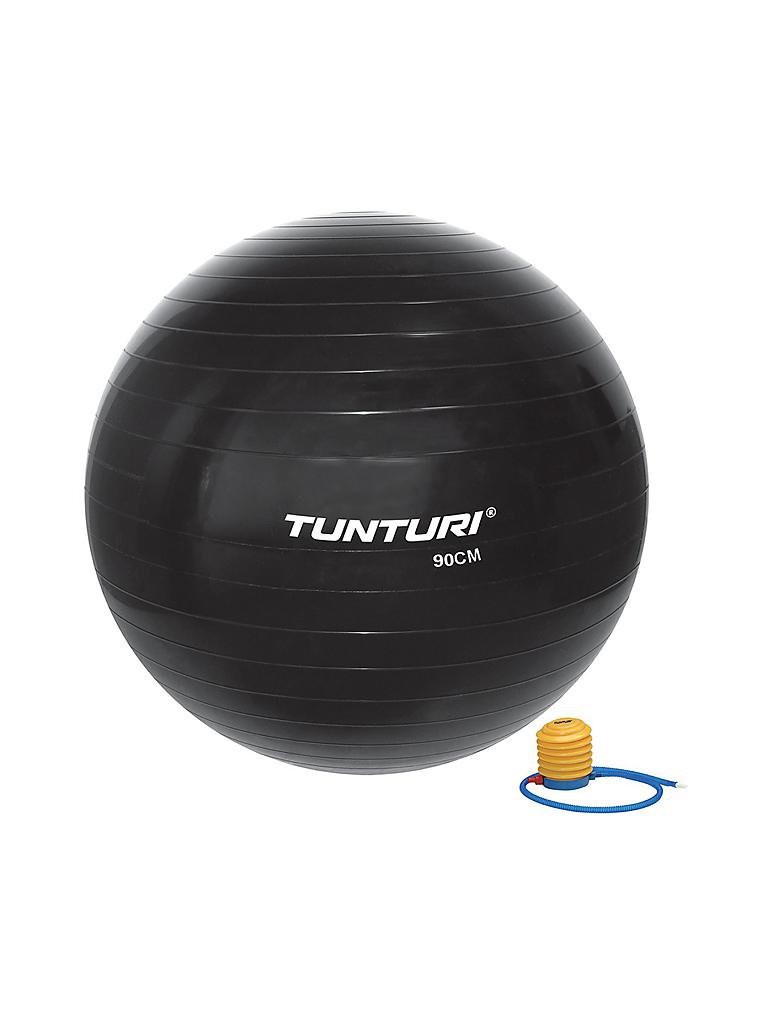 TUNTURI | Gymnastikball 90 cm mit Pumpe | schwarz
