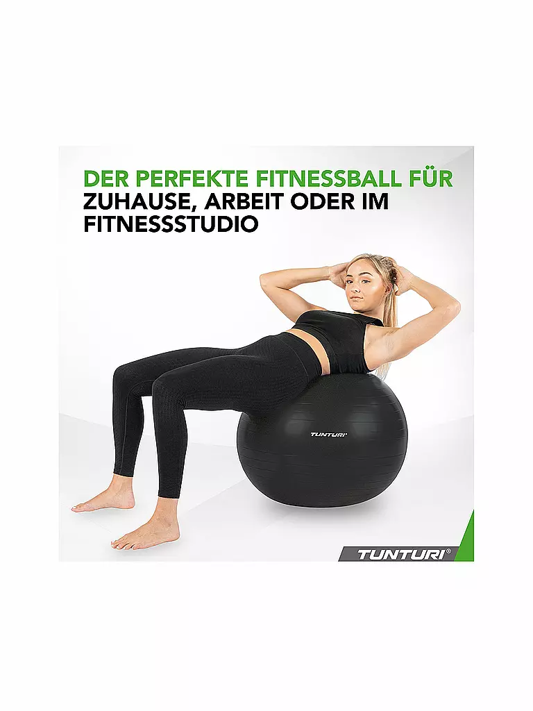 TUNTURI | Gymnastikball Anti Burst 65cm | schwarz