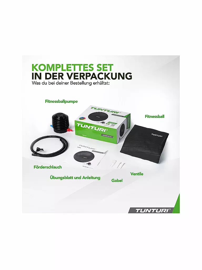 TUNTURI | Gymnastikball Anti Burst 65cm | schwarz