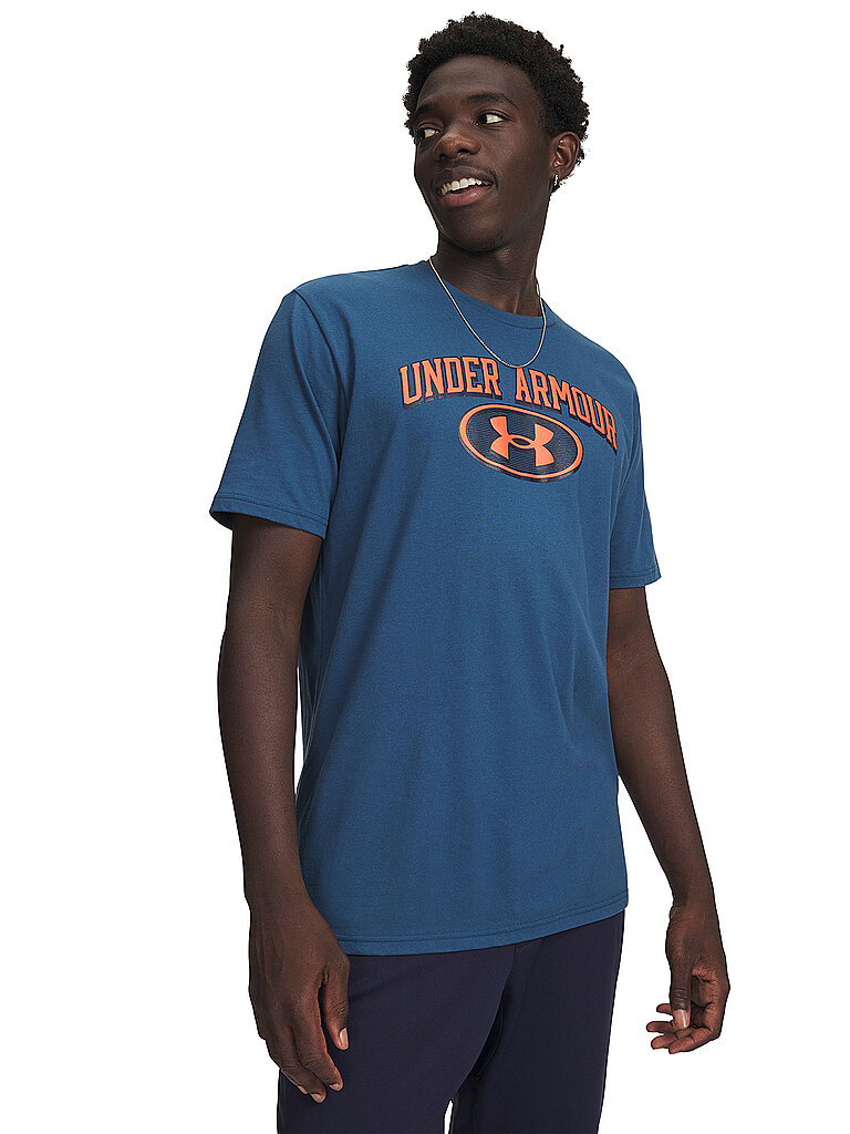 UNDER ARMOUR Herren T-Shirt UA Wordmark Locker Tag dunkelblau | L — Bild 2