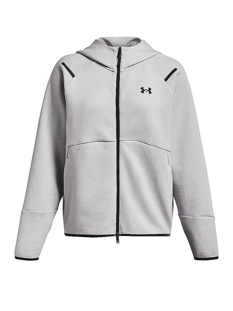 UNDER ARMOUR Damen Kapuzenjacke UA Unstoppable Fleece mit durchgehendem Zip grau | L — Bild 2