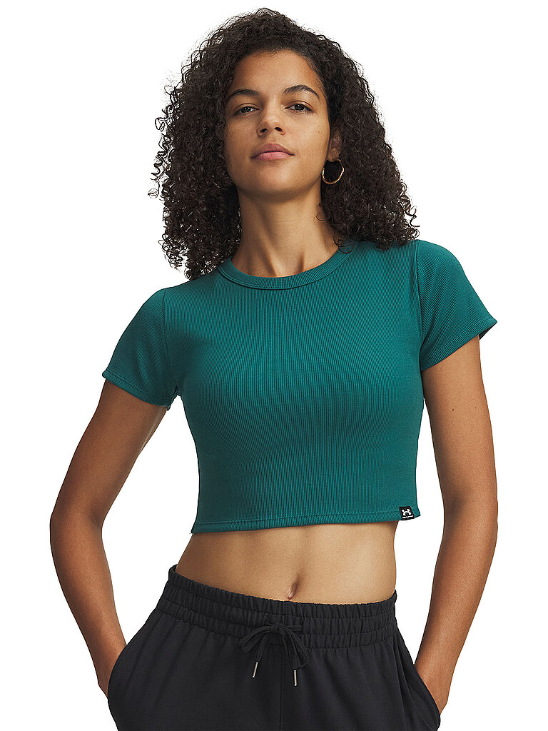 UNDER ARMOUR Damen T-Shirt UA Rival Rib Baby petrol | M — Bild 2