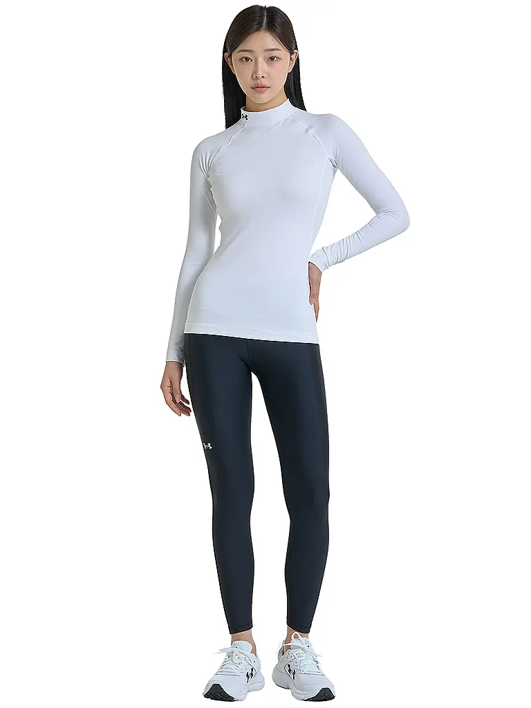 UNDER ARMOUR | Damen Fitnessshirt ColdGear®  Authentics Mockneck | weiss