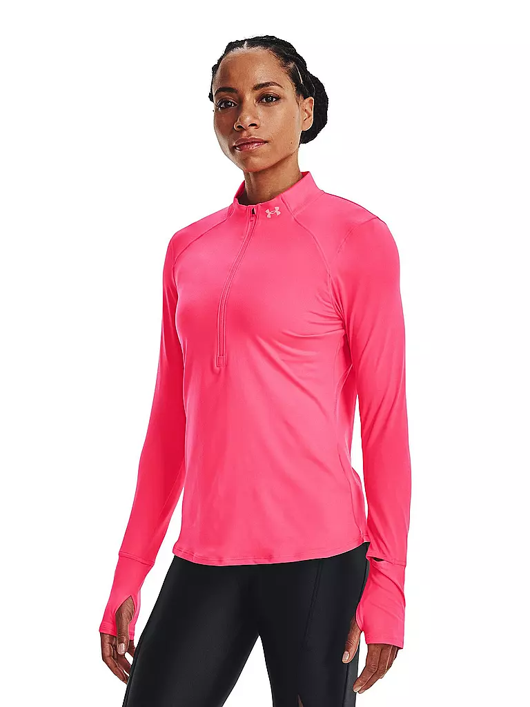 UNDER ARMOUR | Damen Fitnessshirt UA Qualifier Run 2.0 Half Zip | pink