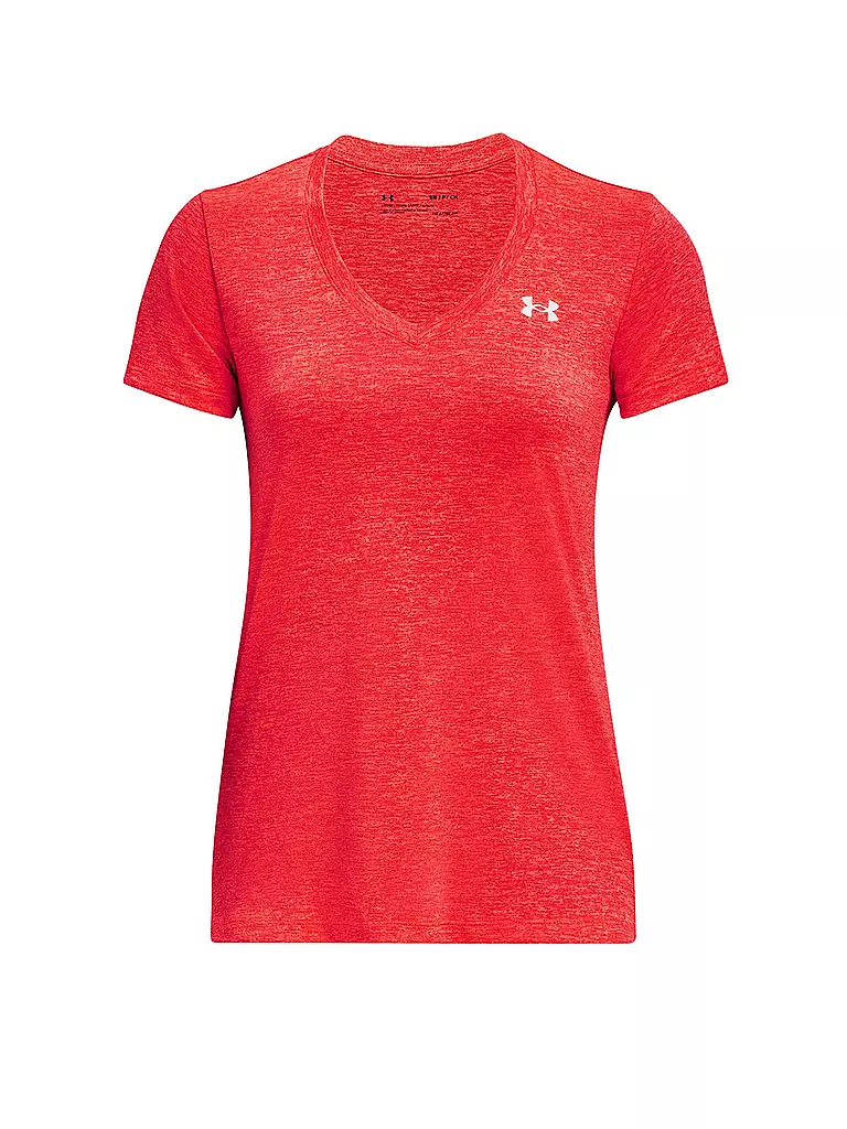 UNDER ARMOUR | Damen Fitnessshirt UA Tech™ Oberteil mit Twist-Effekt und V-Ausschnitt | rot