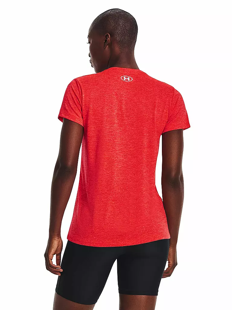 UNDER ARMOUR | Damen Fitnessshirt UA Tech™ Oberteil mit Twist-Effekt und V-Ausschnitt | rot