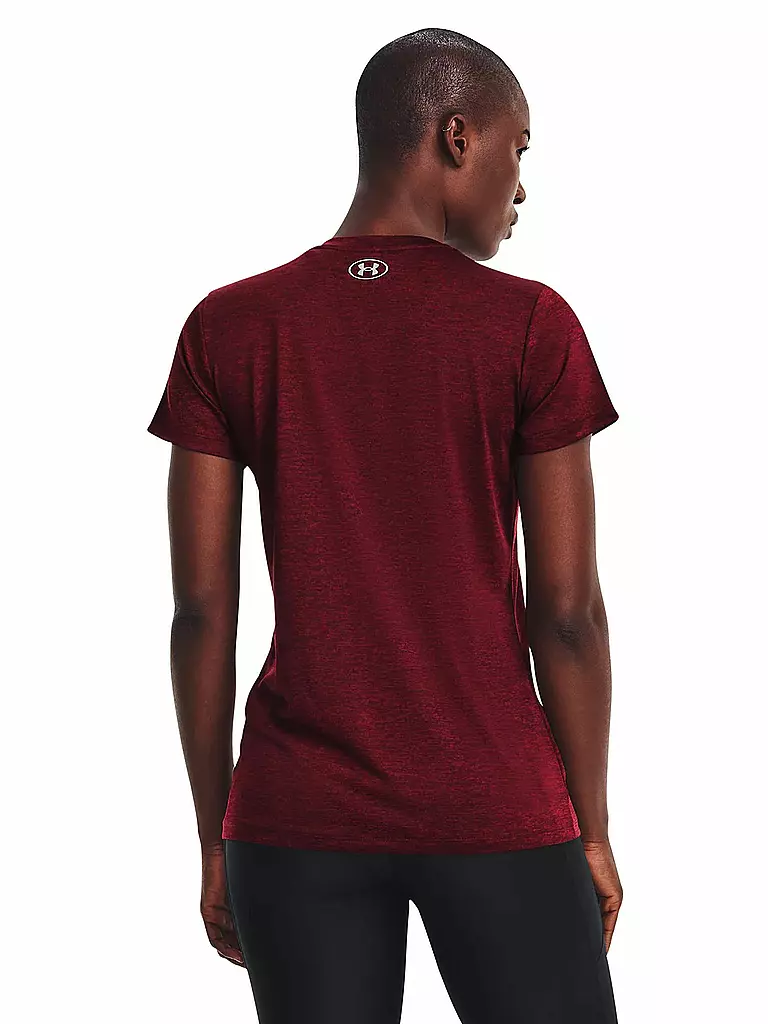 UNDER ARMOUR | Damen Fitnessshirt UA Tech™ Oberteil mit Twist-Effekt und V-Ausschnitt | dunkelrot