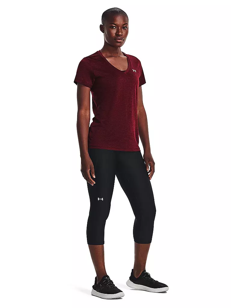 UNDER ARMOUR | Damen Fitnessshirt UA Tech™ Oberteil mit Twist-Effekt und V-Ausschnitt | blau