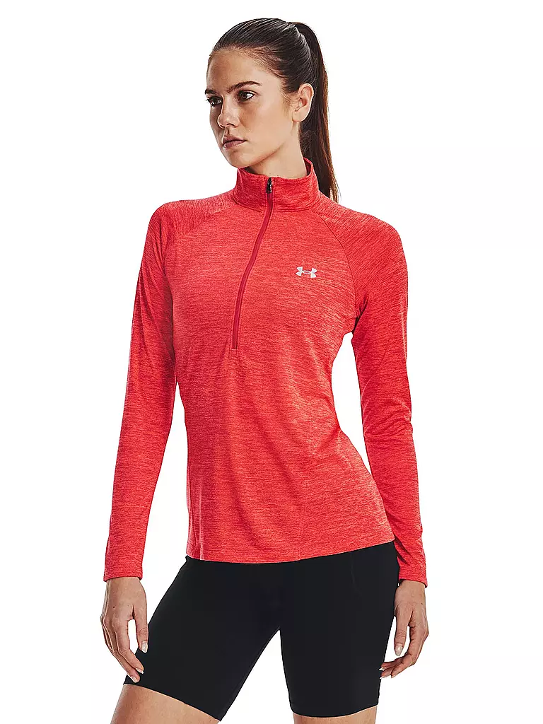 UNDER ARMOUR | Damen Fitnessshirt UA Tech™ Twist mit ½-Zip | rot