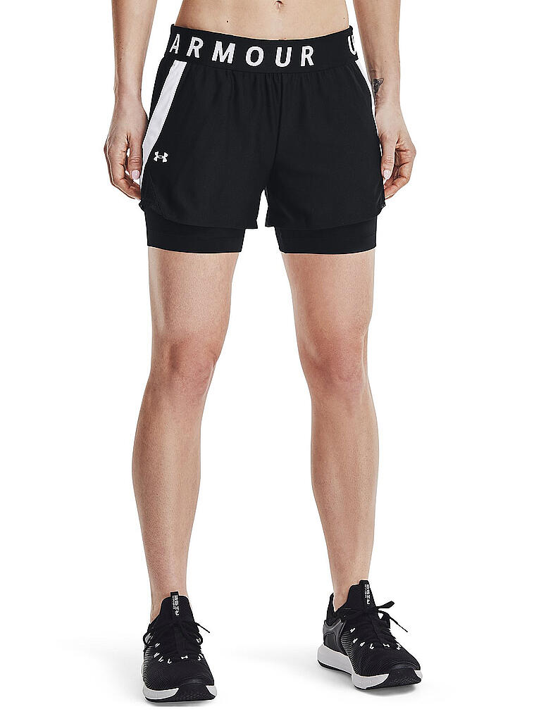 UNDER ARMOUR | Damen Fitnessshort UA Play Up 2in1 | schwarz