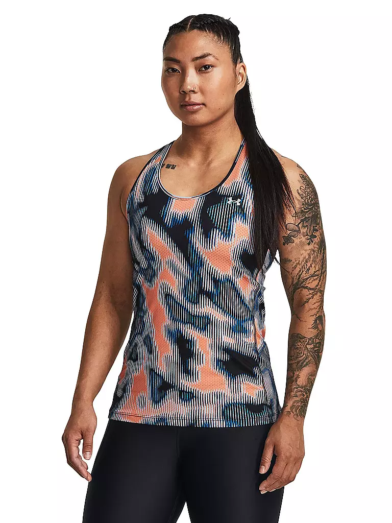 UNDER ARMOUR | Damen Fitnesstank UA HeatGear Armour Racer Print  | orange