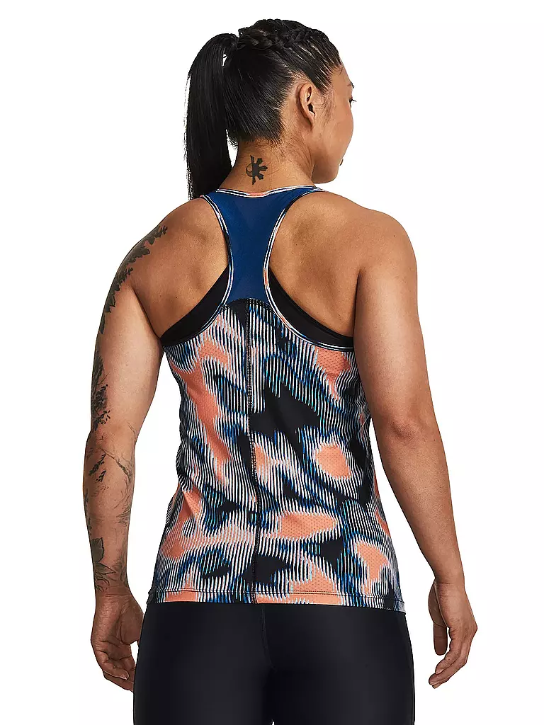 UNDER ARMOUR | Damen Fitnesstank UA HeatGear Armour Racer Print  | orange