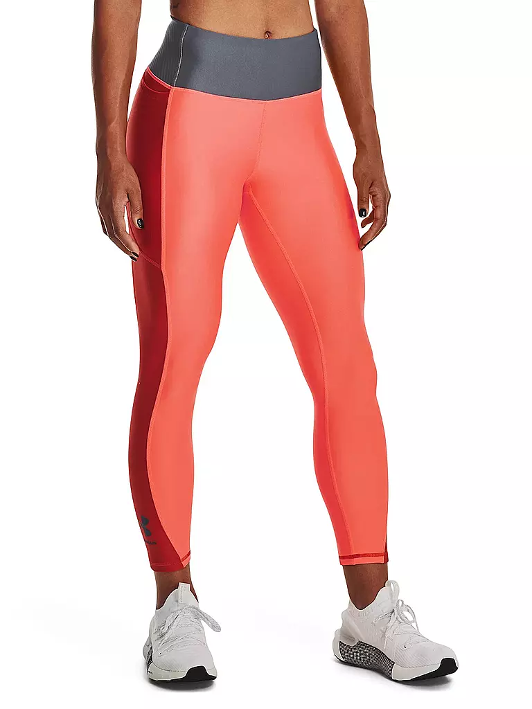 UNDER ARMOUR | Damen Fitnesstight HeatGear® No-Slip Waistband Blocked Ankle | rot