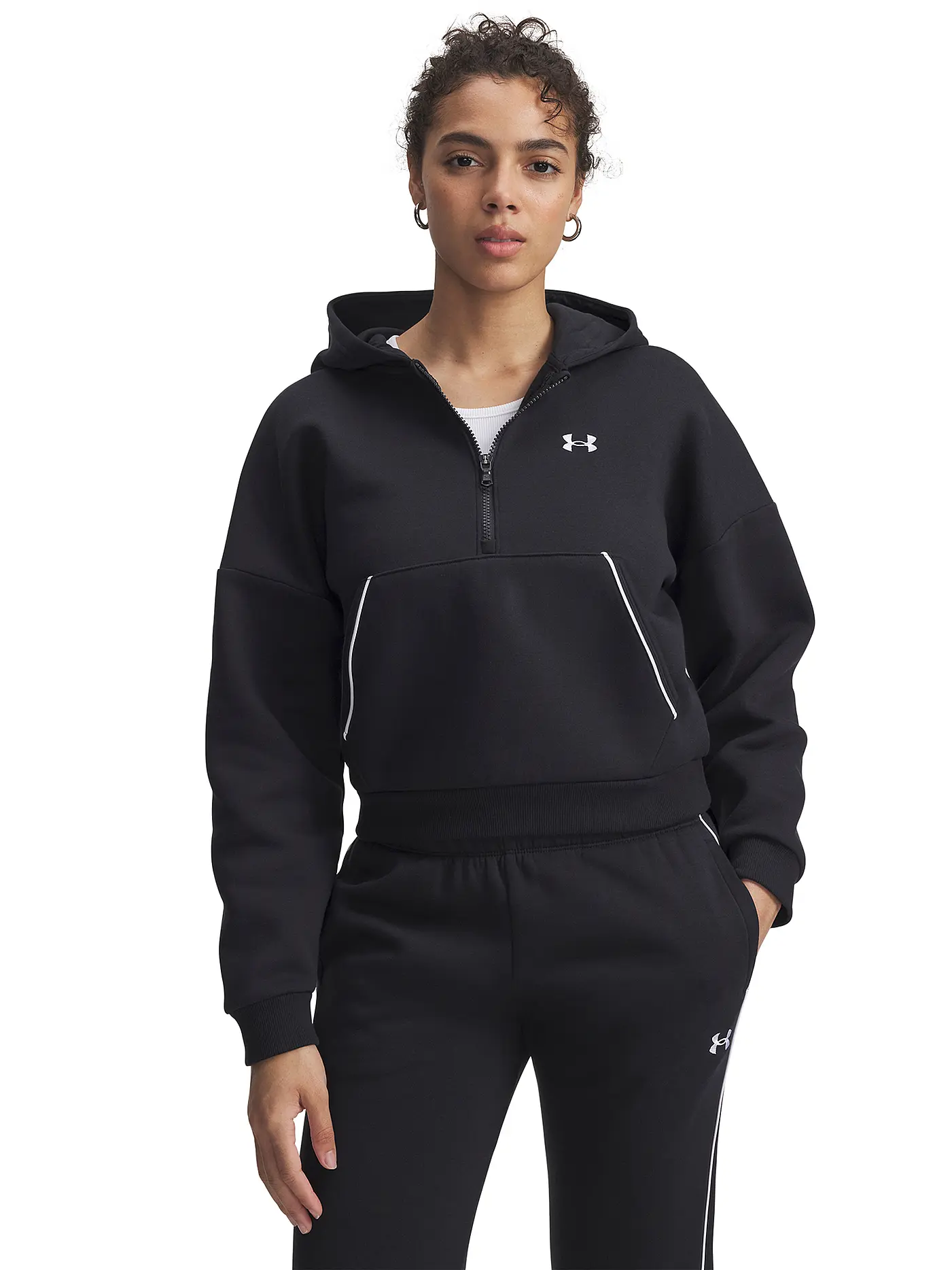 UNDER ARMOUR | Damen Hoodie UA Rival Fleece Piped | schwarz