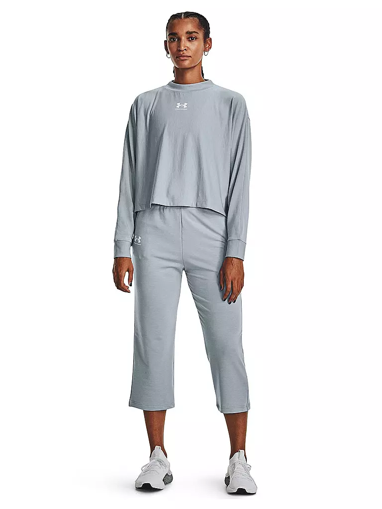 UNDER ARMOUR | Damen Jogginghose UA Rival Terry Flare Crop | hellblau