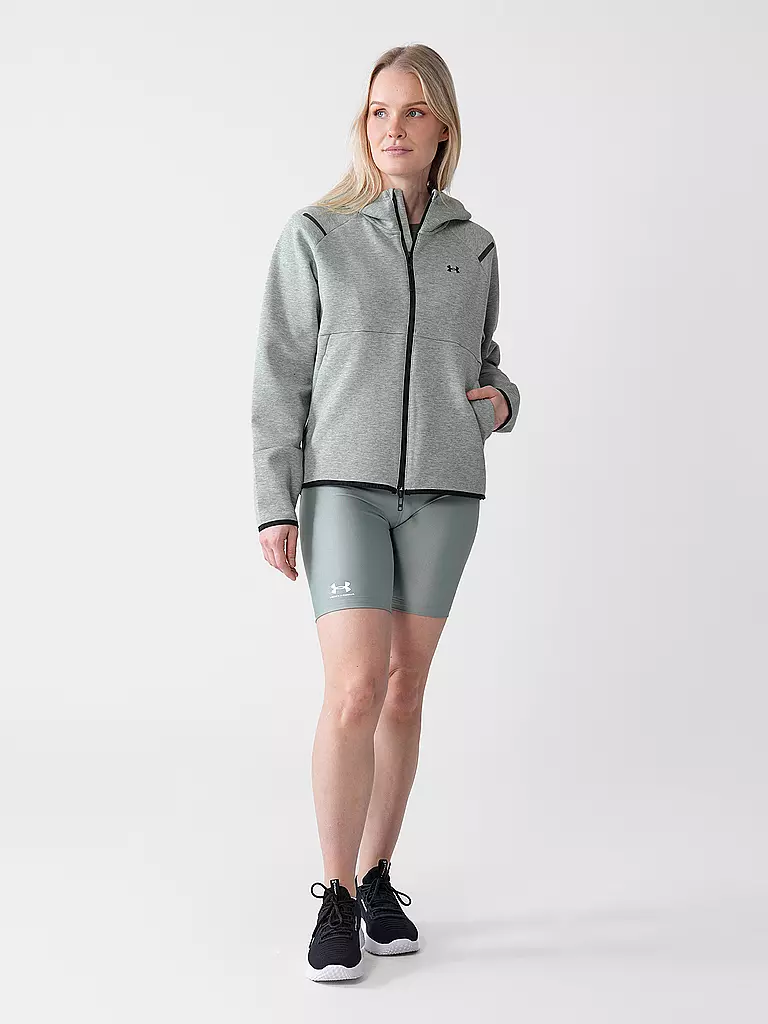 UNDER ARMOUR | Damen Kapuzenjacke UA Unstoppable Fleece mit durchgehendem Zip | olive