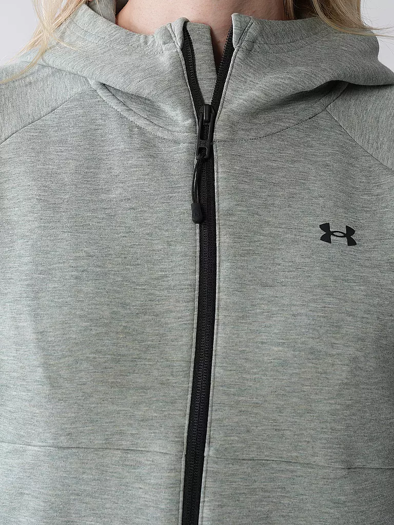 UNDER ARMOUR | Damen Kapuzenjacke UA Unstoppable Fleece mit durchgehendem Zip | olive