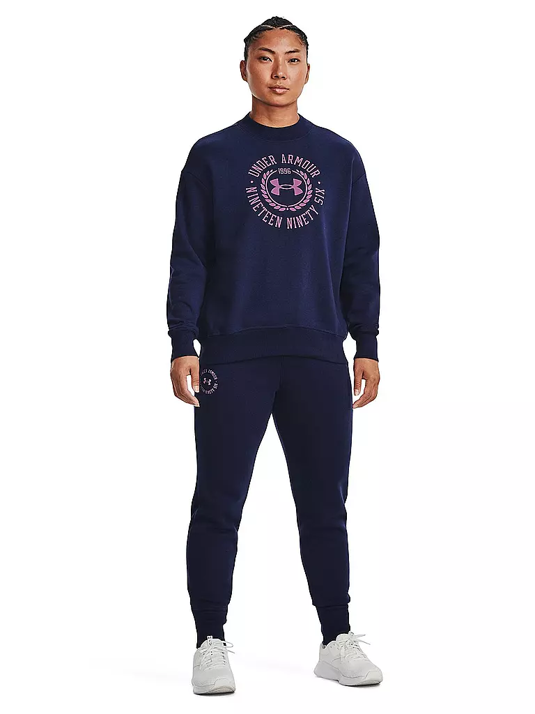 UNDER ARMOUR | Damen Sweater UA Rival Fleece Crest Graphic Crew | dunkelblau