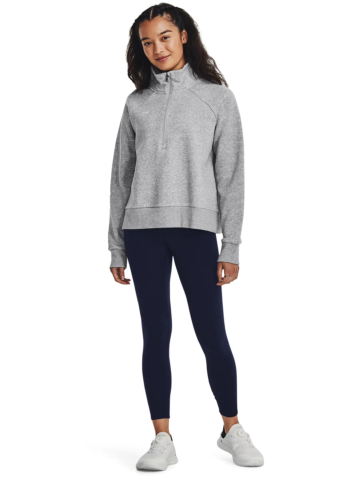 UNDER ARMOUR | Damen Sweater UA Rival Fleece mit ½ Zip | grau