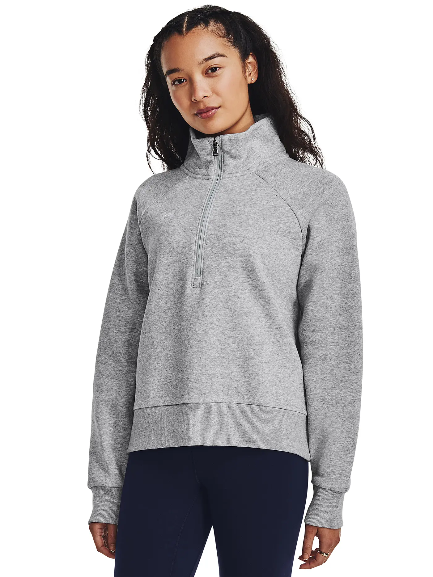 UNDER ARMOUR | Damen Sweater UA Rival Fleece mit ½ Zip | grau