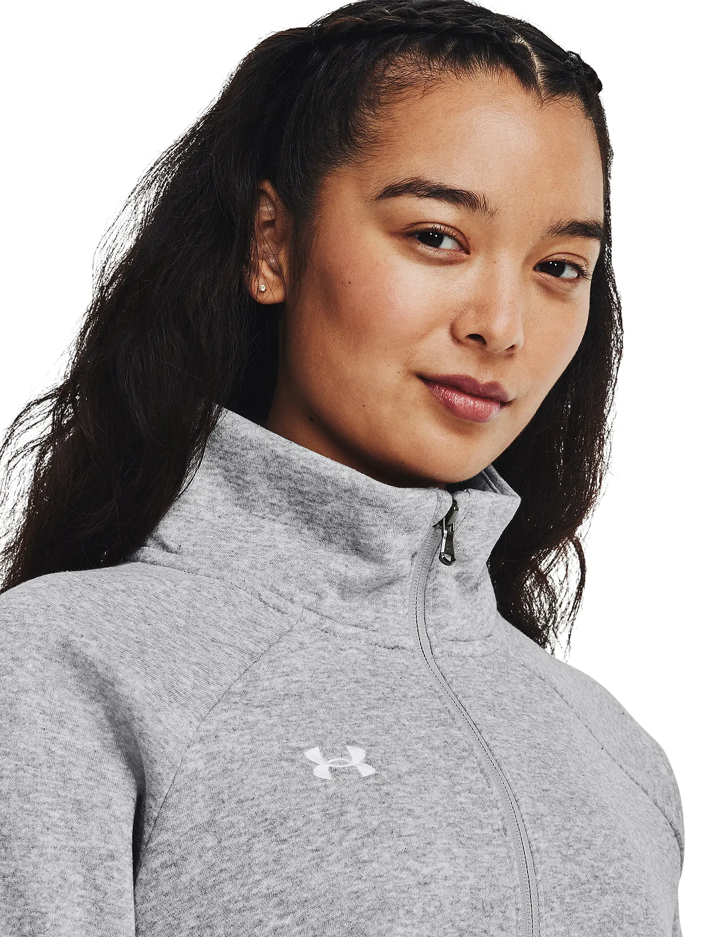 UNDER ARMOUR | Damen Sweater UA Rival Fleece mit ½ Zip | grau