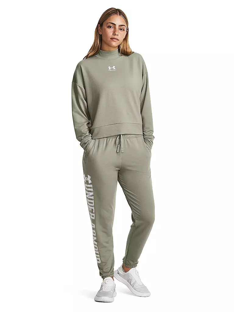 UNDER ARMOUR | Damen Sweater UA Rival Terry Mock Crew | olive