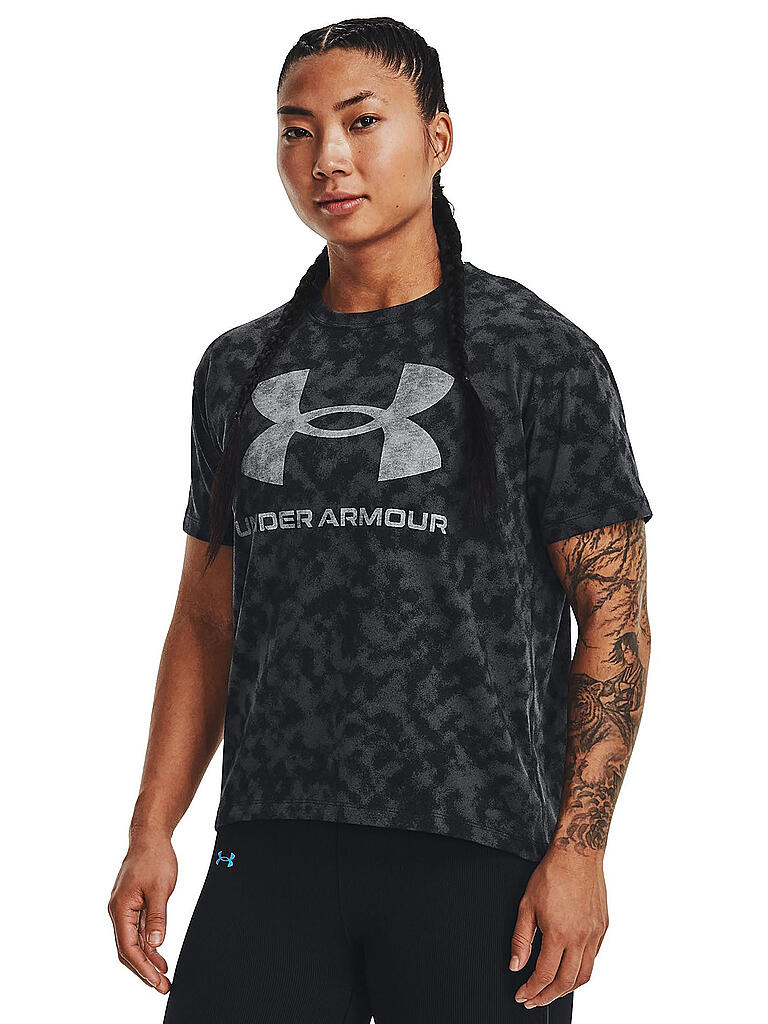 UNDER ARMOUR | Damen T-Shirt UA Logo Printed Heavyweight  | schwarz