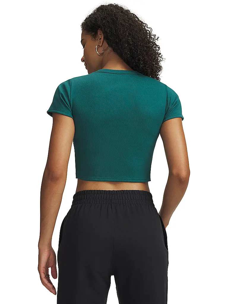 UNDER ARMOUR | Damen T-Shirt UA Rival Rib Baby | Petrol