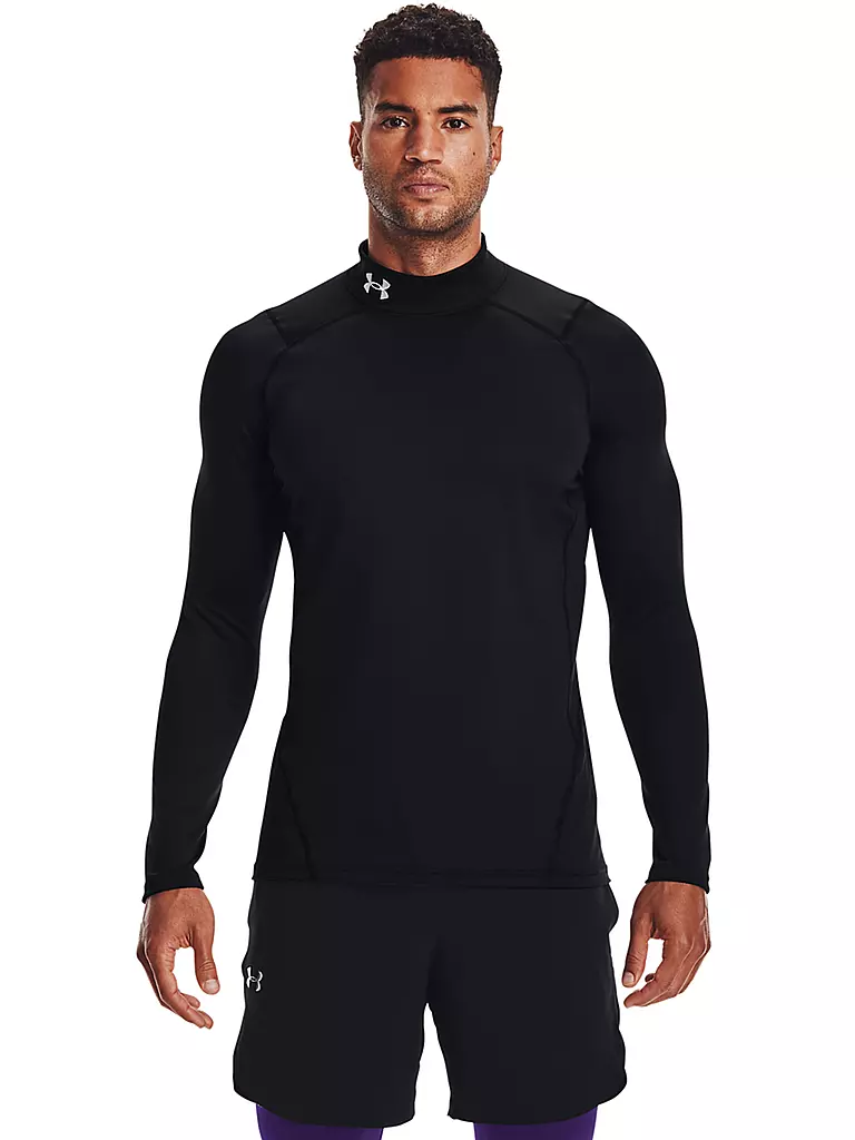 UNDER ARMOUR | Herren Fitnessshirt ColdGear® Fitted Mock | schwarz