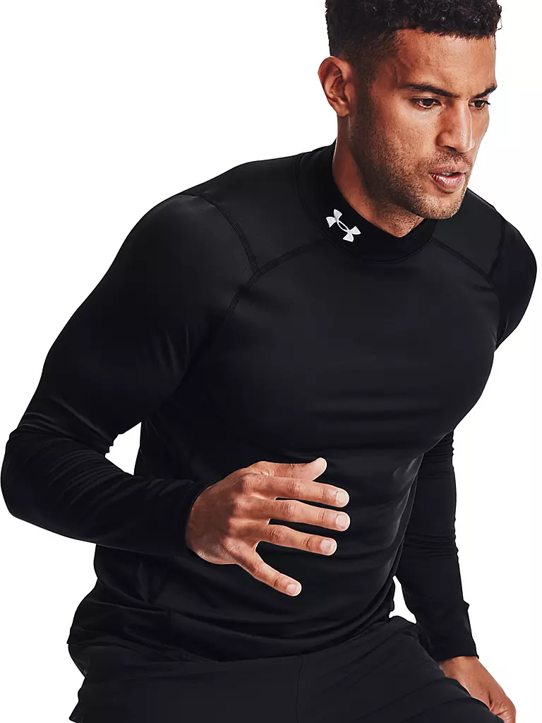 UNDER ARMOUR | Herren Fitnessshirt ColdGear® Fitted Mock | schwarz