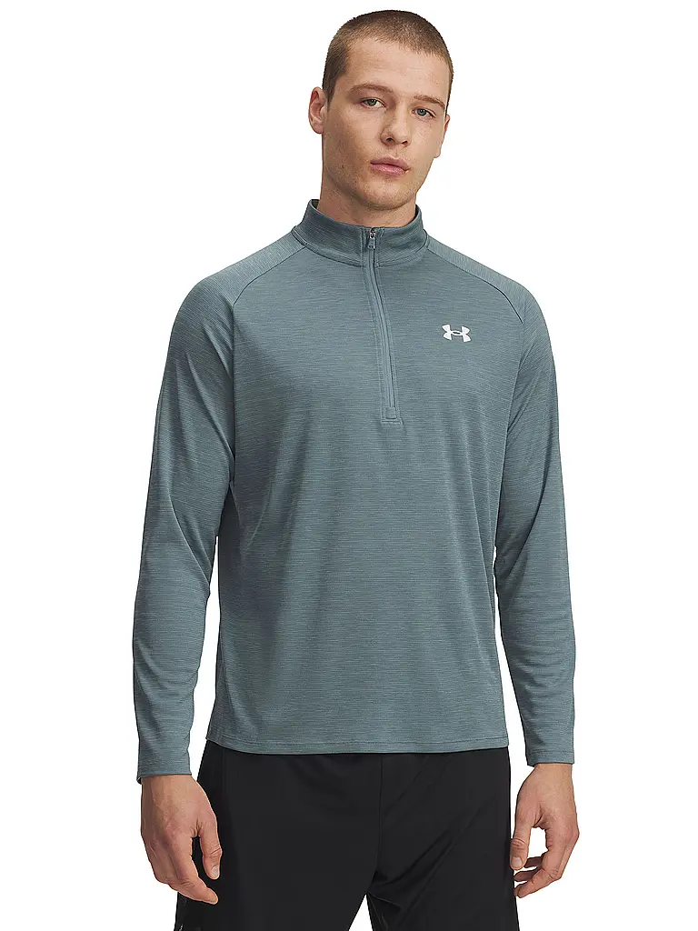 UNDER ARMOUR | Herren Fitnessshirt UA Tech™ Textured ½ Zip | petrol